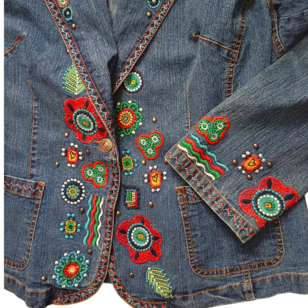 Ruby Road Embroidered Denim Jacket - image 2